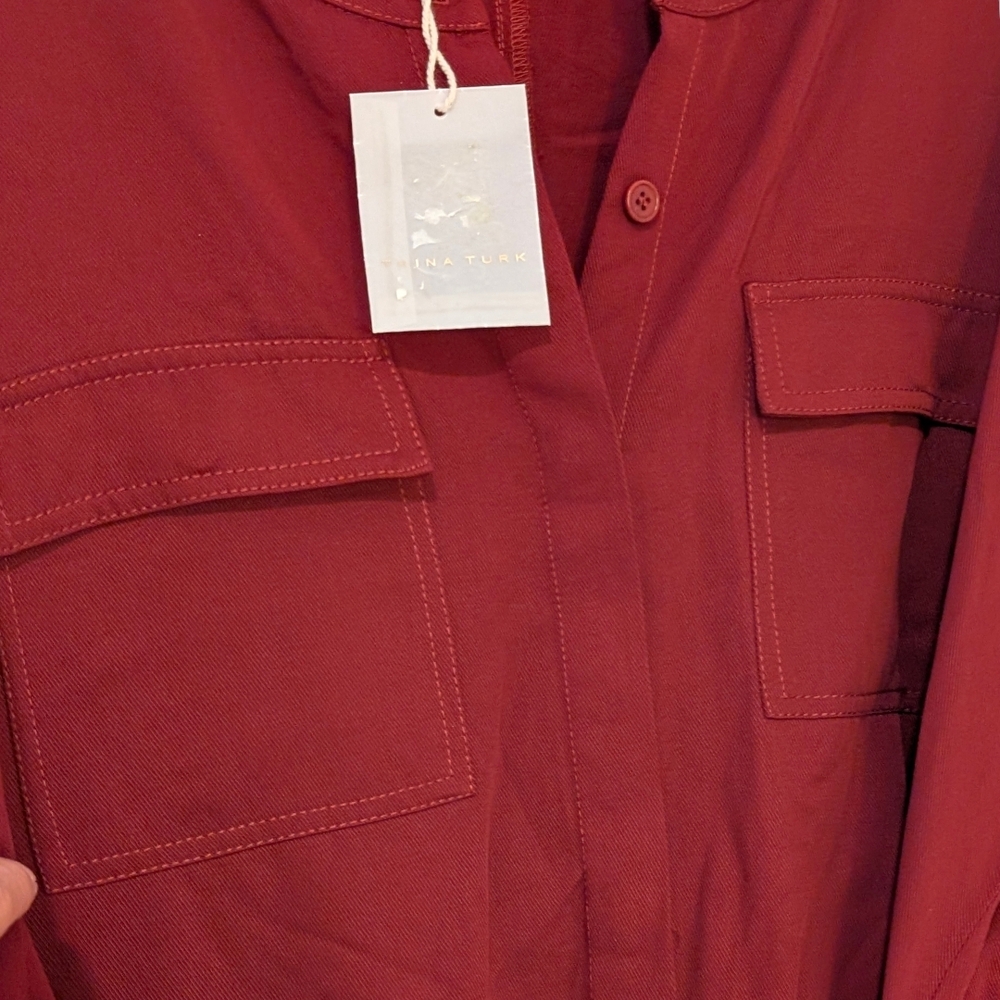 NWT Trina Turk Boyant Shirtdress in Chianti Red, 14 - Picture 5 of 5
